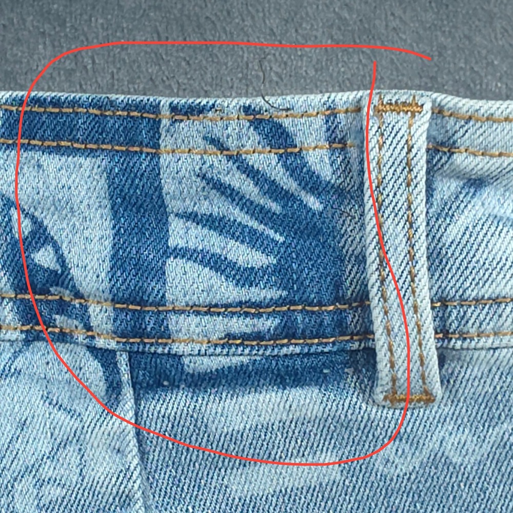 Rip Curl Wide Leg Tropical Stamp Print Jeans Light Wash Blue Size 30x25 04LWPA - Picture 4 of 10